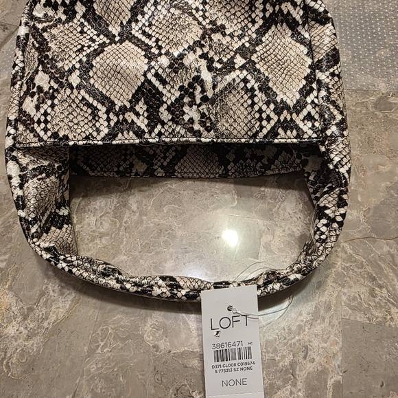 LOFT Snakeskin Pattern Mini Bag - Black and White..NWT - Picture 6 of 8
